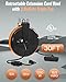 WILAWELS 30 Ft Retractable Extension Cord Reel, 16/3 Gauge SJTOW Power Cord with 3 Electrical Outlets Pigtail for Garage and Shop, 10 Amp Circuit Breaker, Metal Plate, UL Listed, Black B30ACR06