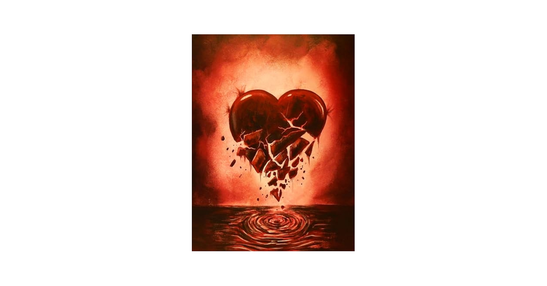 油絵 絵画 110cm x 50cm Amazon｜キャンバス' Love Lost ' Broken Heart Painting