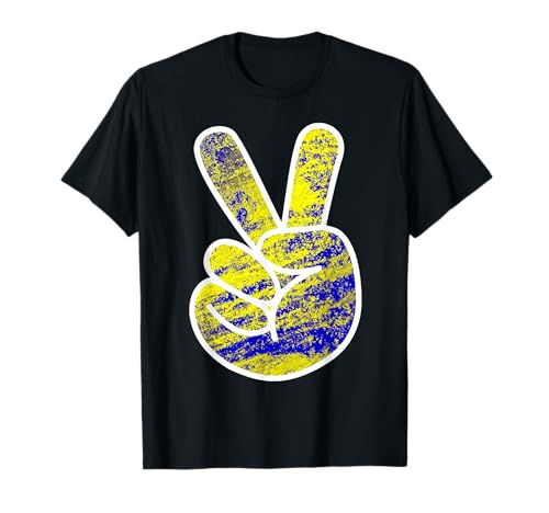 Blue Yellow Tie Dye Colors Cool Big Hand Sign World