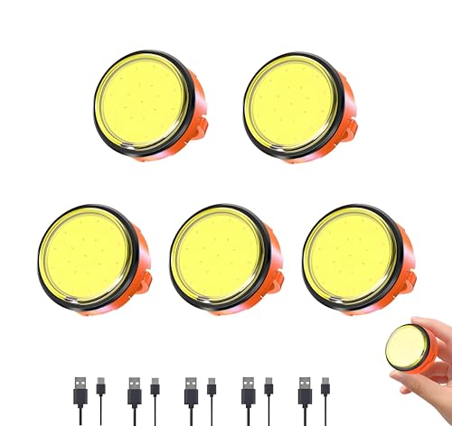 Darlur 5 Pack Small Mini Rechargeable Camping Light,Camping Tent Lantern,3 Light Modes?for Night Camping,Emergency Repair, Hiking, Indoor and Outdoor Emergency Light