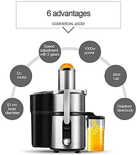 Extractor de Jugos 5 Velocidades, Boca Ancha, Motor Silencioso, Fácil Limpiar miniatura 4