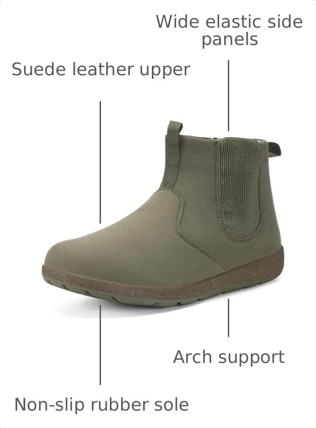 Image of Womens Mens Chelsea Boots Minimalist Winter Snow Boots Wide Width Ankle Booties with Arch Support Slip-on Short Boot Shoes