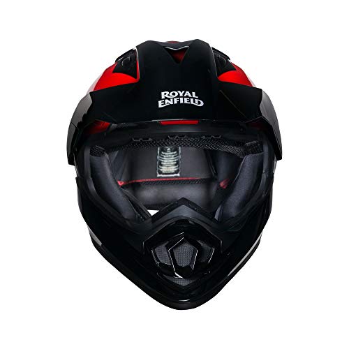 Image of Royal Enfield ISI Certified Explorer Full Face Helmet with clear Visor(Gloss Red-Size: XL)