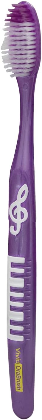 Vivid OraBrush Premium Quality Nylon Filament Toothbrushes – Softer, Rubber Bristles – Built-In Tongue Cleaner – Pack of 72 (SensiKleen)