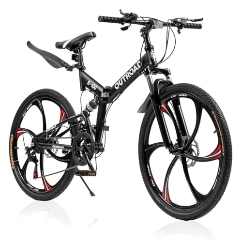 26 ich Folding Mountain Bike, 21 Speed High Carbon Steel