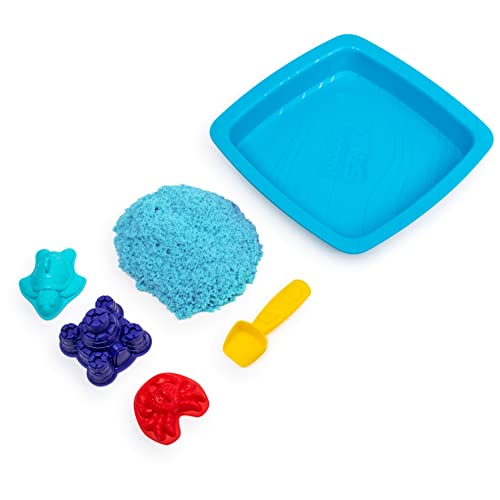 Kinetic Sand, Sandbox Set Kids Toy With 1Lb All-Natural Blue And 3 Molds, Sensory Toys For Kids Ages 3 And Up #TOP2