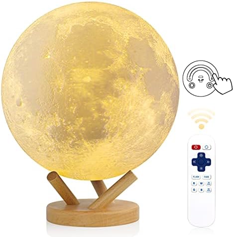 Sliding Control Moon Lamp, LOGROTATE 2021 Upgraded Version 7.1in Moon Light, 18 Colors Moon Night Light with Unique Stand, Sliding Control, Timing, USB Rechargeable, Best Gifts for Parent Friend Lover