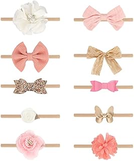 DRESHOW Baby Girl Nylon Headbands Newborn Infant Toddler Hairbands and Bows Child Hair Accessories
