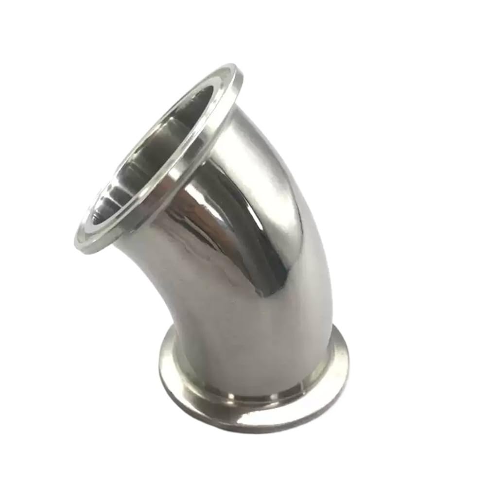 Yjqhody One Color 304 Elbow Tube Fitting 102Mm*Od119mm, 4 Inch 45-Degree Stainless Steel Home Brewing Sanitary Tri-Clamp Pipe