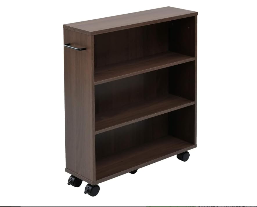 Amazon｜本棚 スリム (キャスター付き 本棚) 幅58×奥行17×高さ68.5cm