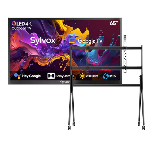 SYLVOX 65' TV da Esterno & Supporto Televisore con Ruote, QLED 4K...