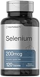 Horbäach Selenium 200mcg Supplement for Women & Men | 120 Tablets | Non-GMO and Gluten Free