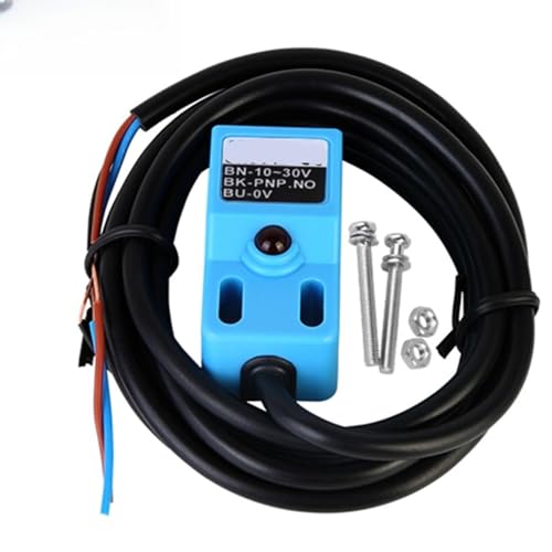 PJJYSVZP Interruptor de proximidad, Sensor inductivo de Metal, CC 10-30 V, 3 Cables, Distancia de detección de 4 mm, NPN, PNP, NO, NC, Cuadrado, Ferroso, económico, for Impresora 3D.(SN04-P)