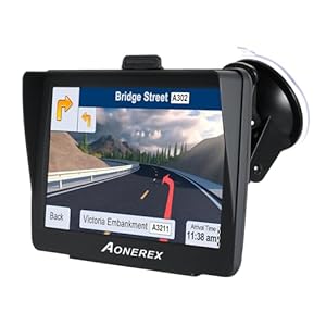 Sat Nav, Aonerex GPS Navigation for Car Truck Lorry HGV LGV Motorhome, 7 inch Touch Screen with Sun-Shielding Frame, Multiple-Language Turn- to-Turn Voice Indication, Lifetime Free Map Updates