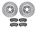 Dynamic Friction Company Front Brake Rotors-Drilled and Slotted-Silver with 5000 Euro Ceramic Brake Pads 7602-46011