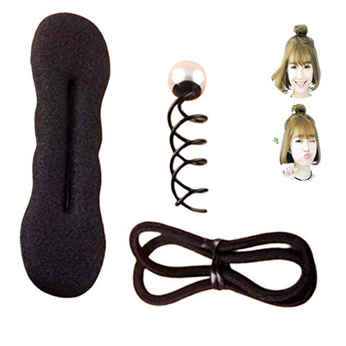 Magic Sponge Clip，Hair Bun Maker，Foam Sponge Bun，Hair Donuts，Hair Styling Accessories Kit Set for DIY, 4P