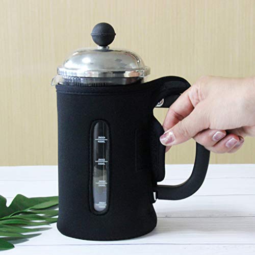 Image of InstaCuppa French Press Neoprene Sleeve Add on for Protection and Insulation (Black, 600 ml)