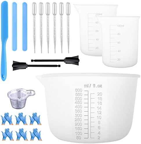 Celepoir Lot De 3 Tasses à Mesurer En Silicone 125/250/500 Ml Pour