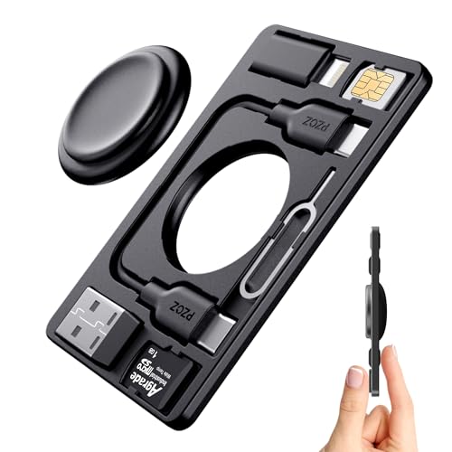 PZOZ Adapter Storage Charger Protable Travel,Built in USB C to Lightning Charging Cable Card, Type C USB A Cord Compatible with iPhone iPad Phone Apple Watch iWatch Accessories