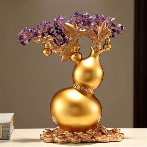 Arbre porte-bonheur en cristal beige pour décoration table salon