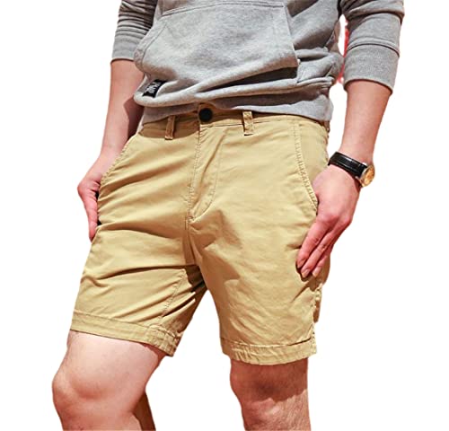 Short chino kaki homme style japonais à couleur unie pour un look minimaliste épuré