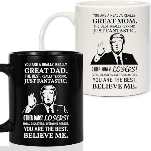 Breezy Valley Mom and Dad Mugs Gifts for Parents from Daughter Son - New Parent Gifts for Mommy...