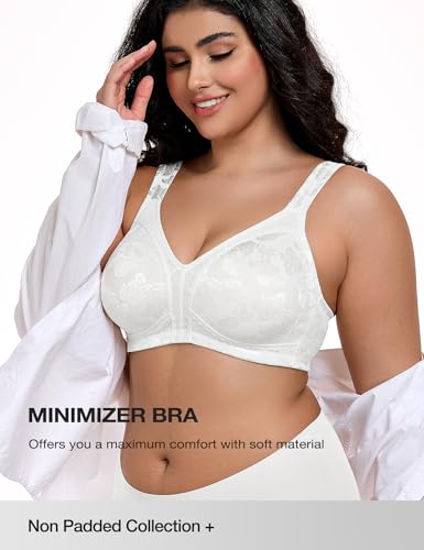 Wingslove Women's Minimizer Bras Full Coverage Wirefree Comfort Plus Size Bra Large Bust Non Padded4