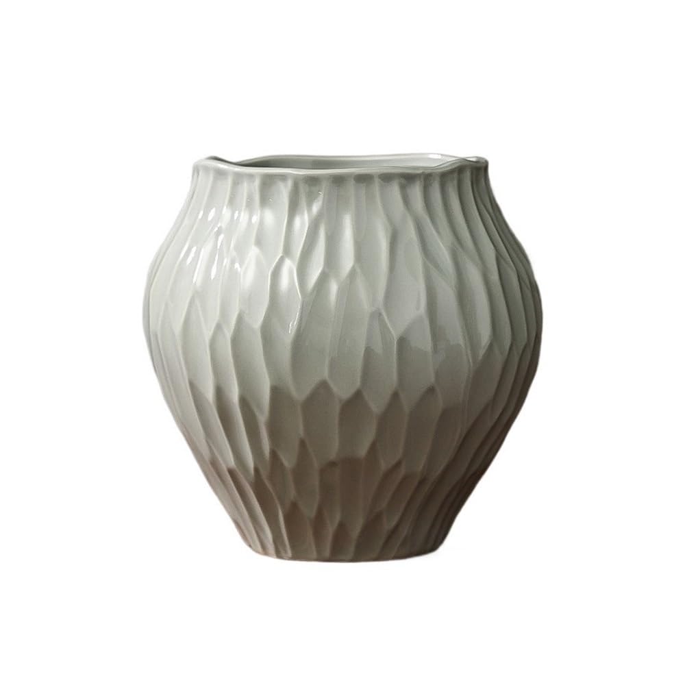 Z4T8M2K6G5 Indoor Plant Pots Creative Alien Light Luxury Desktop Succulent Plant Pot Small 20cm Ceramic Decorative Flower Garden Planters(Gris)