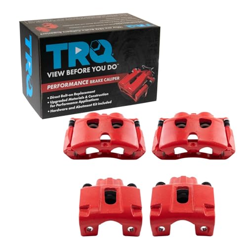 Image of TRQ Performance Front and Rear Brake Caliper Set Brackets Coated Compatible with 2010-2011 Ford F 150