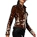 Women's Suede-Like Cow Print Stand Collar Jacket Single-Breasted Fall Autumn Winter Streetwear Fashion Blazer