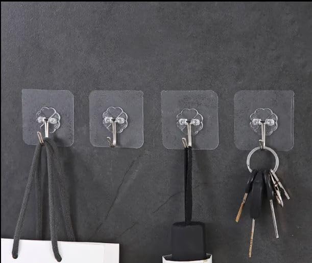 Miniatura 7 de Paquete de 20 ganchos adhesivos resistentes, con capacidad para 15 libras, ganchos de pared sin taladrar para baño, cocina, garaje, gancho adhesivo