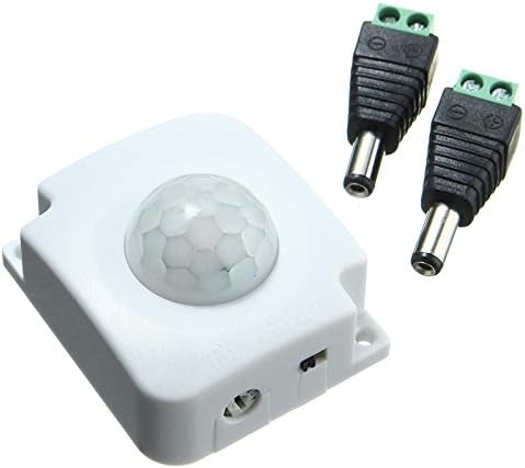 Switch Automatic PIR Motion Sensor Switch Adjustable Light Lamp Switch for LED Strip DC 12V-24V 10A -(Black)