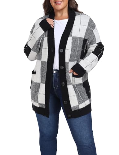 Image of Shiaili Warm Plus Size Sweater Coats Soft Stretched Cardigan for Women