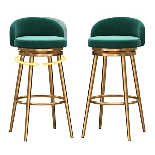 Taburetes de bar giratorios, sillas de altura de mostrador con reposapiés, patas doradas para isla de encimera de cocina, juego de 2