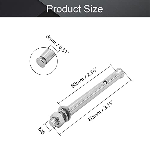 MroMax Pernos de Expansión M6x80mm Acero Inoxidable 4pzs miniatura 2