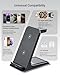 Eazpower Wireless Charger for Thick Cases of 10MM/Otterbox/Popsocket Compatible, 3 in 1 Charging Dock for iPhone 16 15 14 13 12 Pro Max, Charging Station for Multiple Devices for Apple Watch/AirPods
