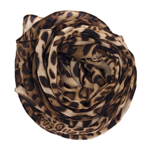 Women's spring and summer chiffon leopard print scarf mixed shawl scarf