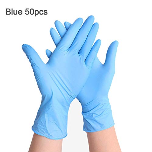 50/100 Pcs Guantes Desechables De Látex De Nitrilo Para La Cocina Jardín Médico Limpieza Del Hogar Guantes De Lavado De Platos De Goma L 50 piezas azules