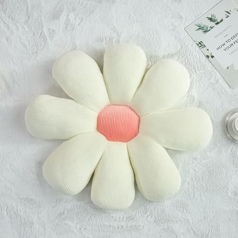 TaiBest Flower Pillow,Flower Shaped Throw Pillow,Flower Shaped Seating Cushion, Floor Pillow, Cute Room Decor & Plush Pillow (31.4, White) Cover
