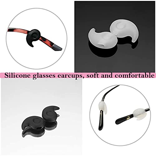 AKOAK 20 peças (10 pares) de óculos de silicone reservados, gancho de orelha antiderrapante/elástico