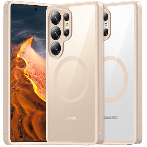 Coque Samsung S25 Ultra TAURI dorée avec technologie MagSafe intégrée