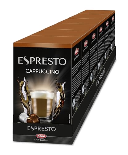 ESPRESTO Cappuccino, kompatibel mit K-fee & ALDI EXPRESSI*, RFA zertifiziert, 48 Kaffee-Kapseln & 48 Milch-Kapseln