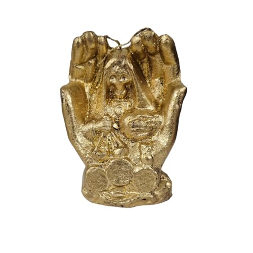 Gold Santa Muerte in Hands Figure Candle 5'