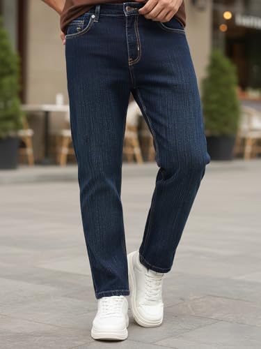 Image of Urbano Fashion Men's Straight Fit Washed Denim Jeans Stretchable