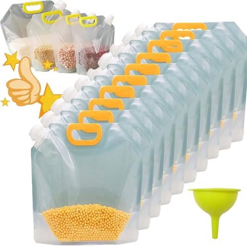 Reusable 10 pcs Transparent Grain Storage Bags 2.5L