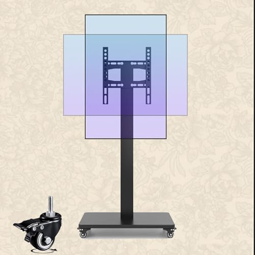 Soporte móvil para TV con ruedas, giratorio 360°, hasta 65'' y 100 kg miniatura 1