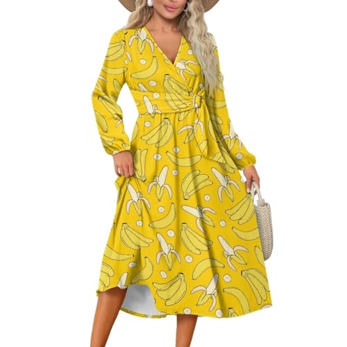 Brosoneto Womens Casual Spring Fall Long Sleeve Wrap Sexy V