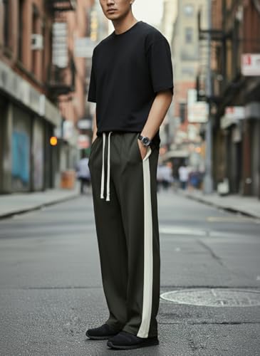 Image of Mack Jonney Men's Striped Track Pants | Side Stripe Design | Regular Fit | Casual & Athleisure Wear |Pack of 1-MMJ-27