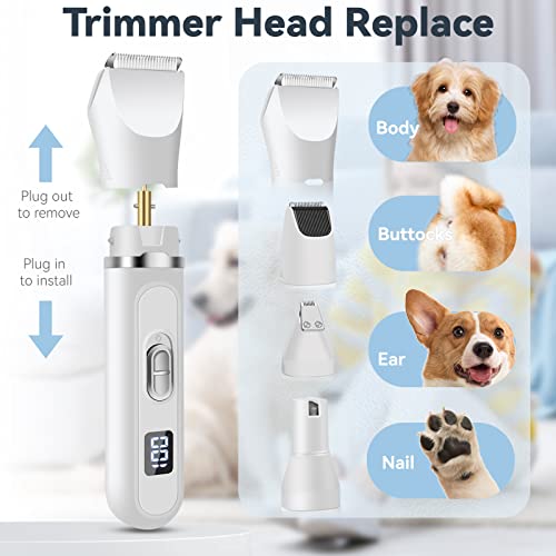 Aeoozgr Dog Clippers For Grooming, Dog Nail Trimmers, 4 In 1 Dog Grooming Kit With Led Display And Usb Rechargeable Cordless For Dogs Cats Pets. #TOP1