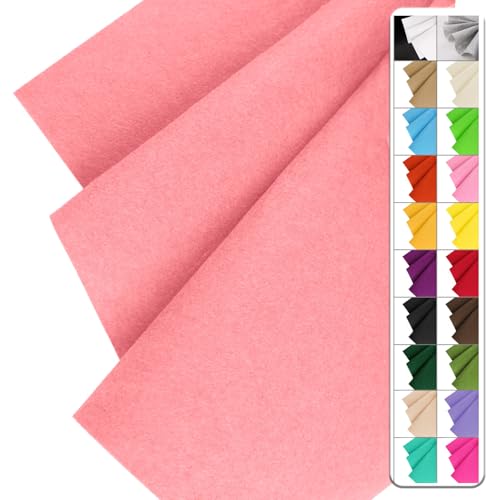Image of IONTACH 36 inch X 36 inch Stiff Felt Fabric 1.2mm Thick (Apricot Blush) | Felt Sheet for Craft, Sewing, Patchwork, Liner Decorations, School Projects, Home Decor